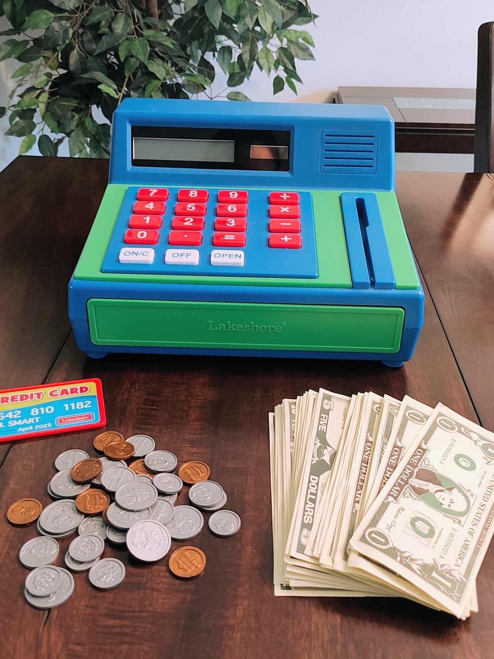 Lakeshore Blue & Green Kids Play Cash Register